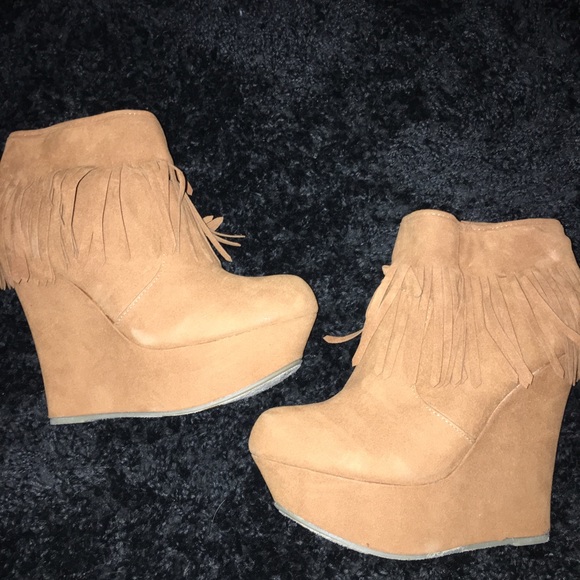 Bamboo wedged boots - Picture 2 of 4